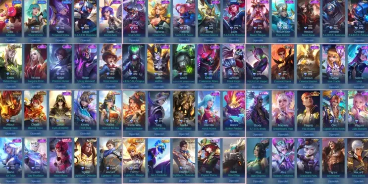 ML642 JURAGAN V 429 SKINS 2 LEGEND LUNOX FREYA HxH HARIT KOF CHOU (G)